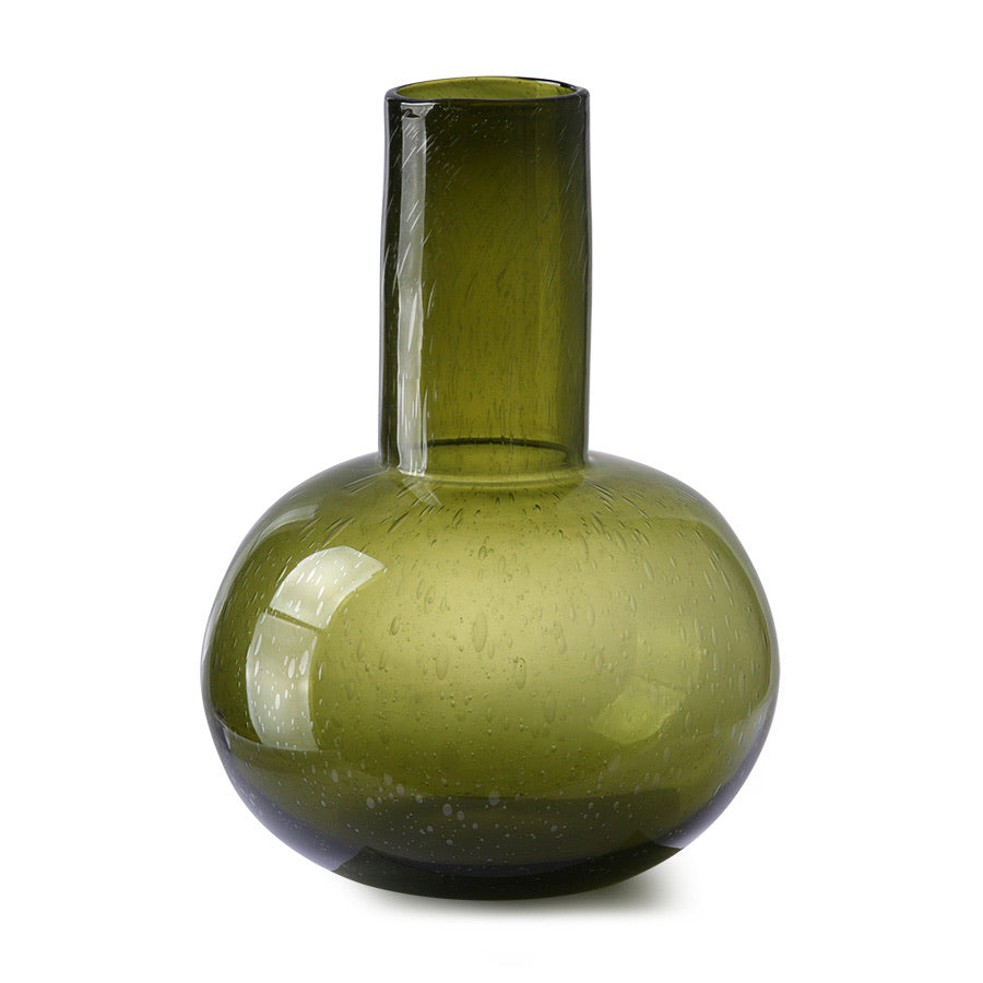 Green Glass Blown Vase