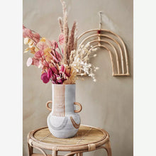 Terracotta Vase w/handles - Stripe