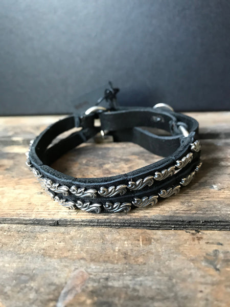Goti 925 Oxidised Silver shaped bracelet BR161