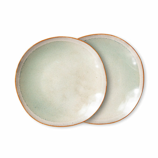 HKliving 70s ceramics: side plates, mist (set of 2)