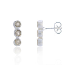 925 Silver triple Moonstone Earrings