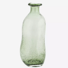 Organic shaped glass vase, green