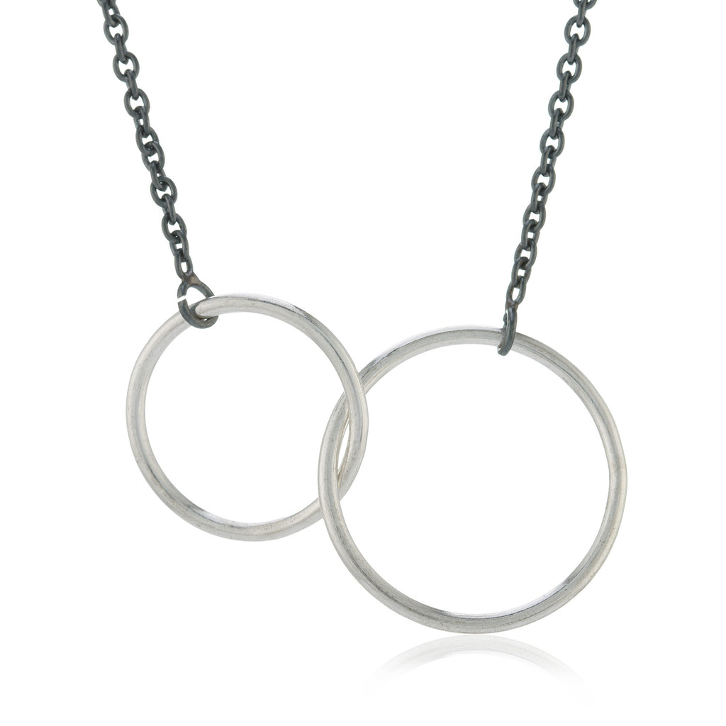 925 Silver Double  Hoop Necklace