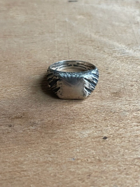 Destressed Silver Rings Ottoman Distressed Signet Ring | CollardManson