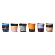HKliving 70s ceramics: coffee mug, Stellar (set of 6)