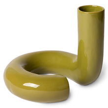 HK living: ceramic twisted vase glossy olive