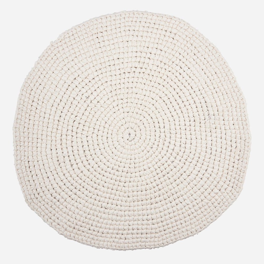 Rug, Crochet, White DIA 80