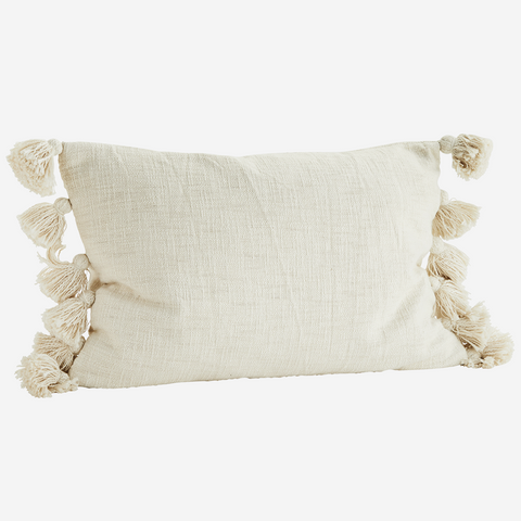 Cushion w/ Tassels - Off White