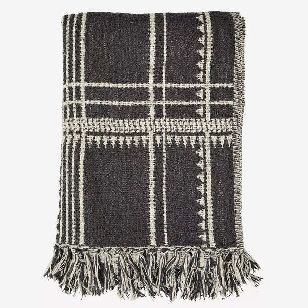 Madam Stoltz Woven Throw w/ Fringes