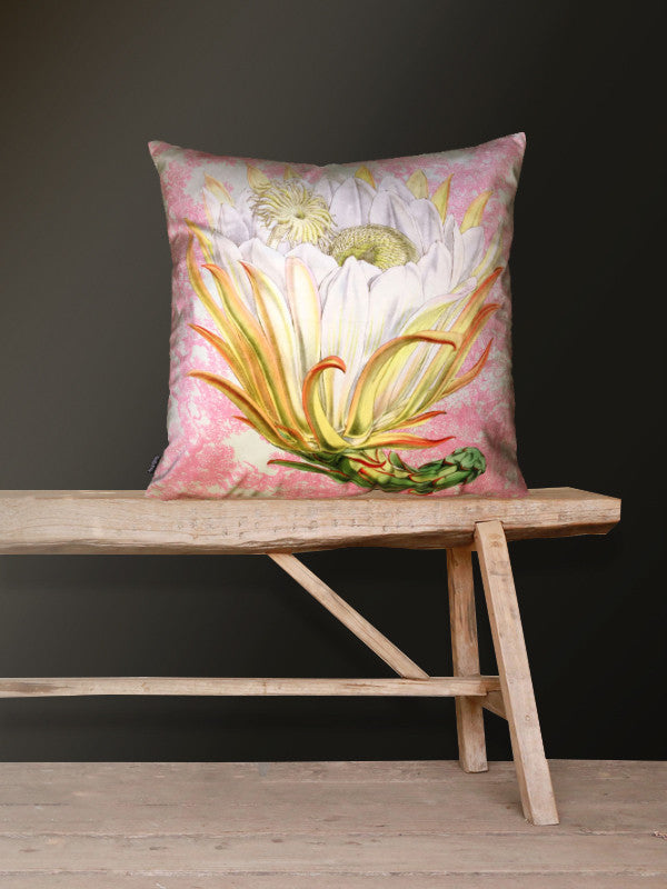 Protea Pink Toile Cushion