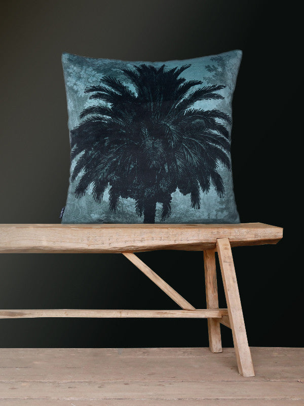 Blue Palm Cushion
