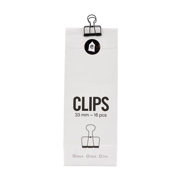 CLIPS, WIRE, BLACK, 33 MM, 16 PCS/BAG