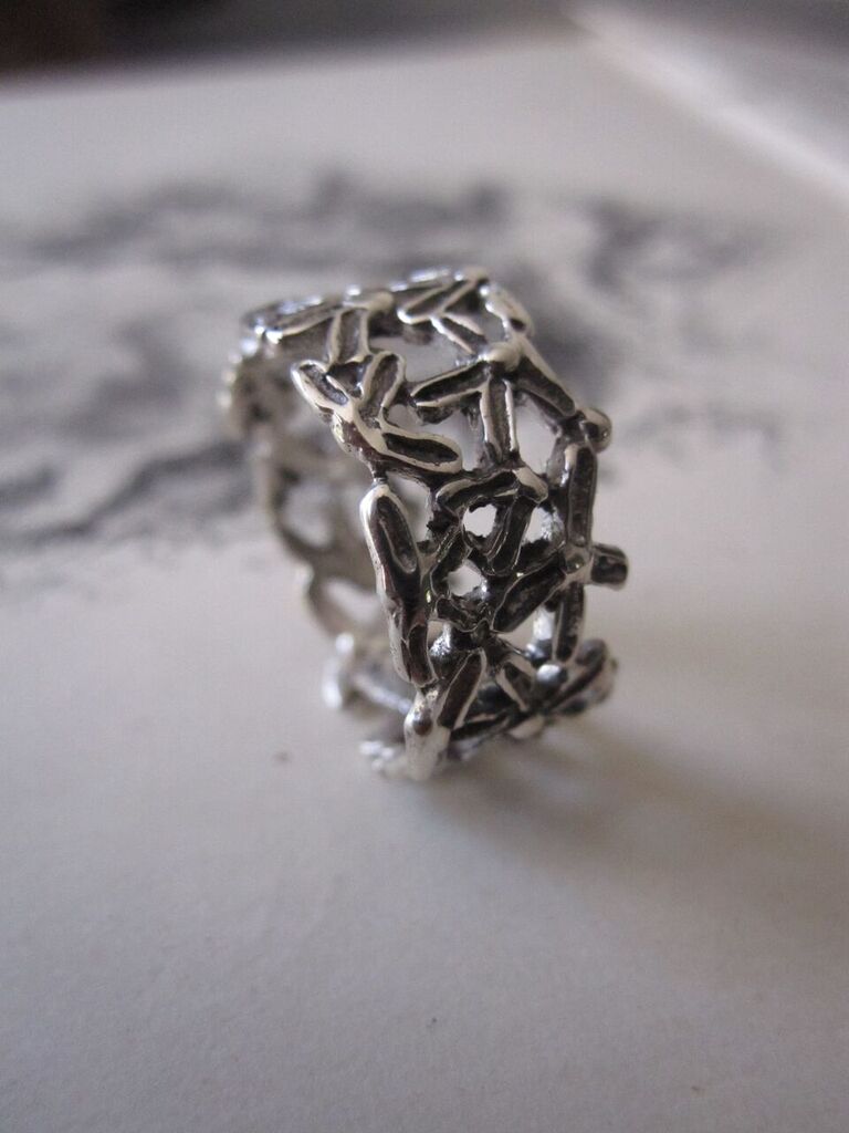 925 Silver Flowers with Oxidised Finish Ring
