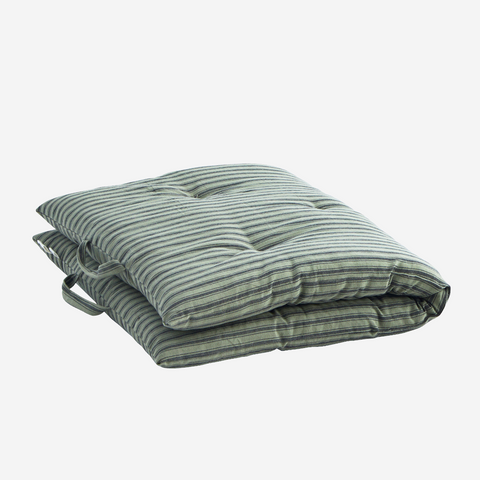 STRIPED COTTON MATTRESS Moss green, charcoal