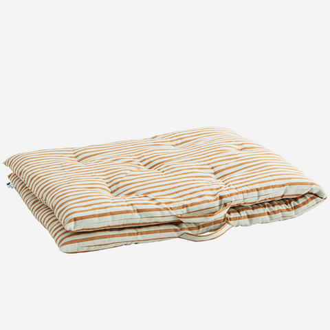 STRIPED COTTON MATTRESS Off white, dark honey