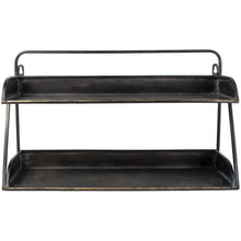 2 Shelf Desk Tidy Antique Black/Brass