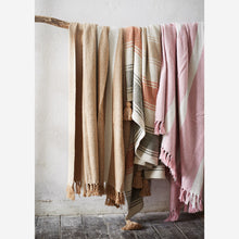 STRIPED WOVEN THROW W/ FRINGES