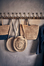 ROUND JUTE BAG W/ HANDLES