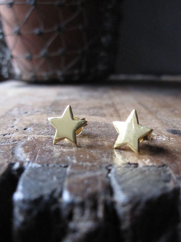 Collard Manson 925 Silver Star Studs - Gold