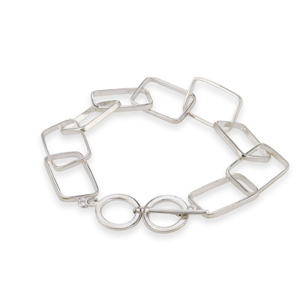 Sterling Silver Rectangle Bars Bracelet  Designs By SR