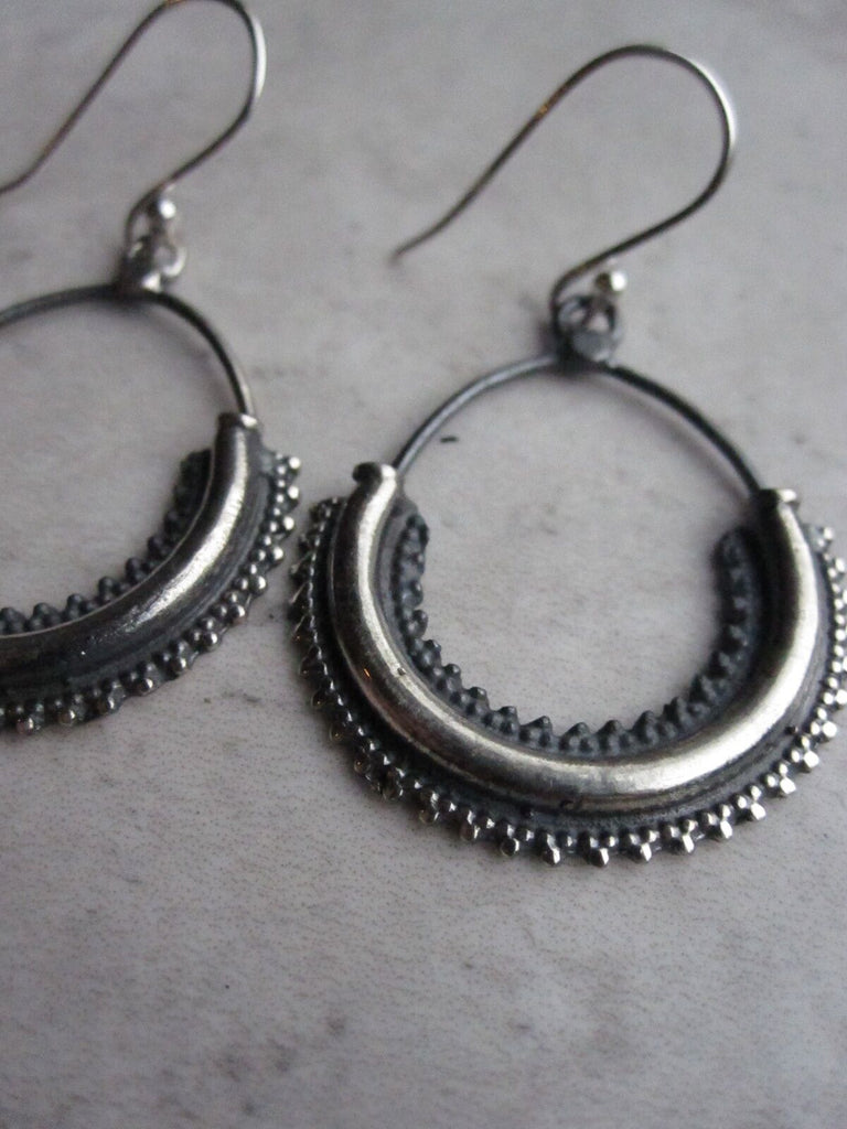 925 Oxidised Silver Dali Earrings