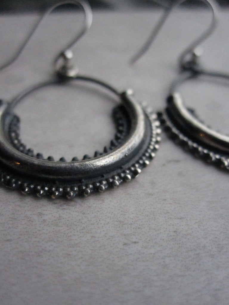 925 Oxidised Silver Dali Earrings