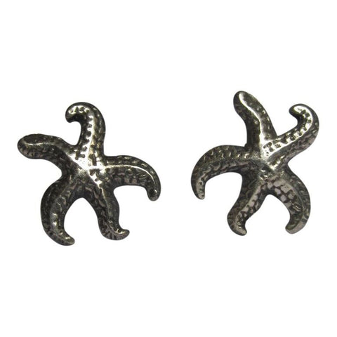 925 Oxidised Silver Starfish Studs