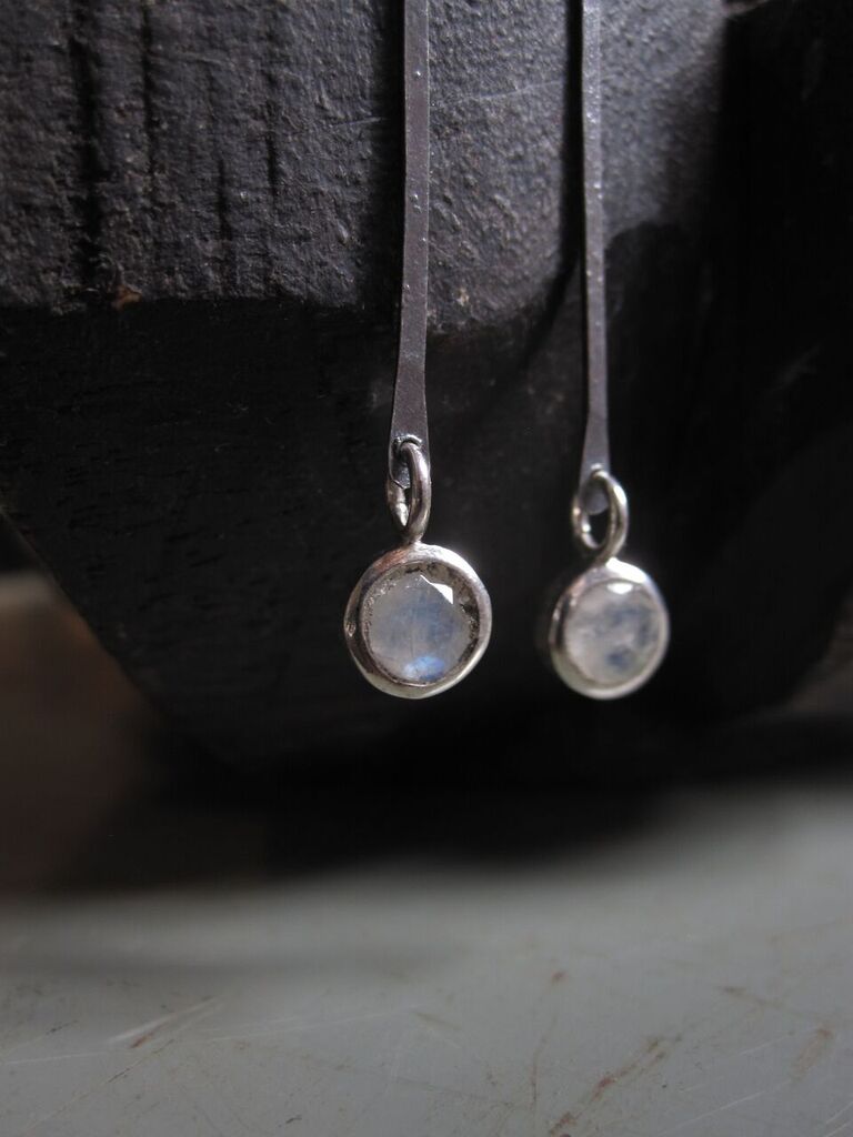 925 Silver Staple Stone Earrings