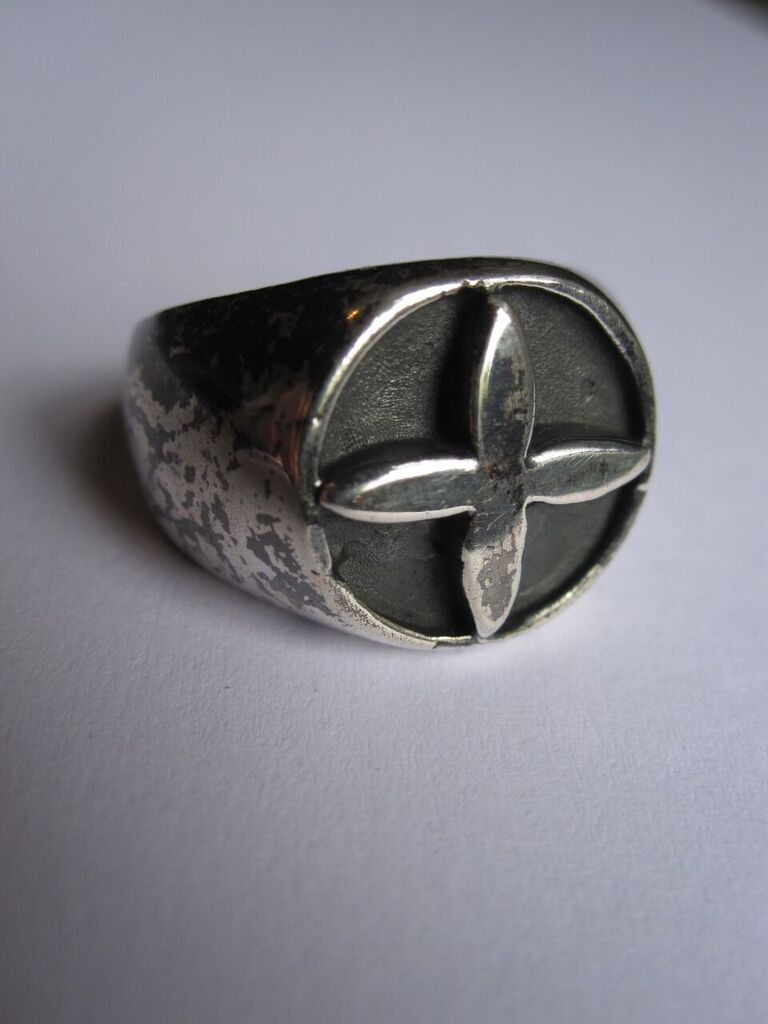 925 Silver Oxidised Cross Ring