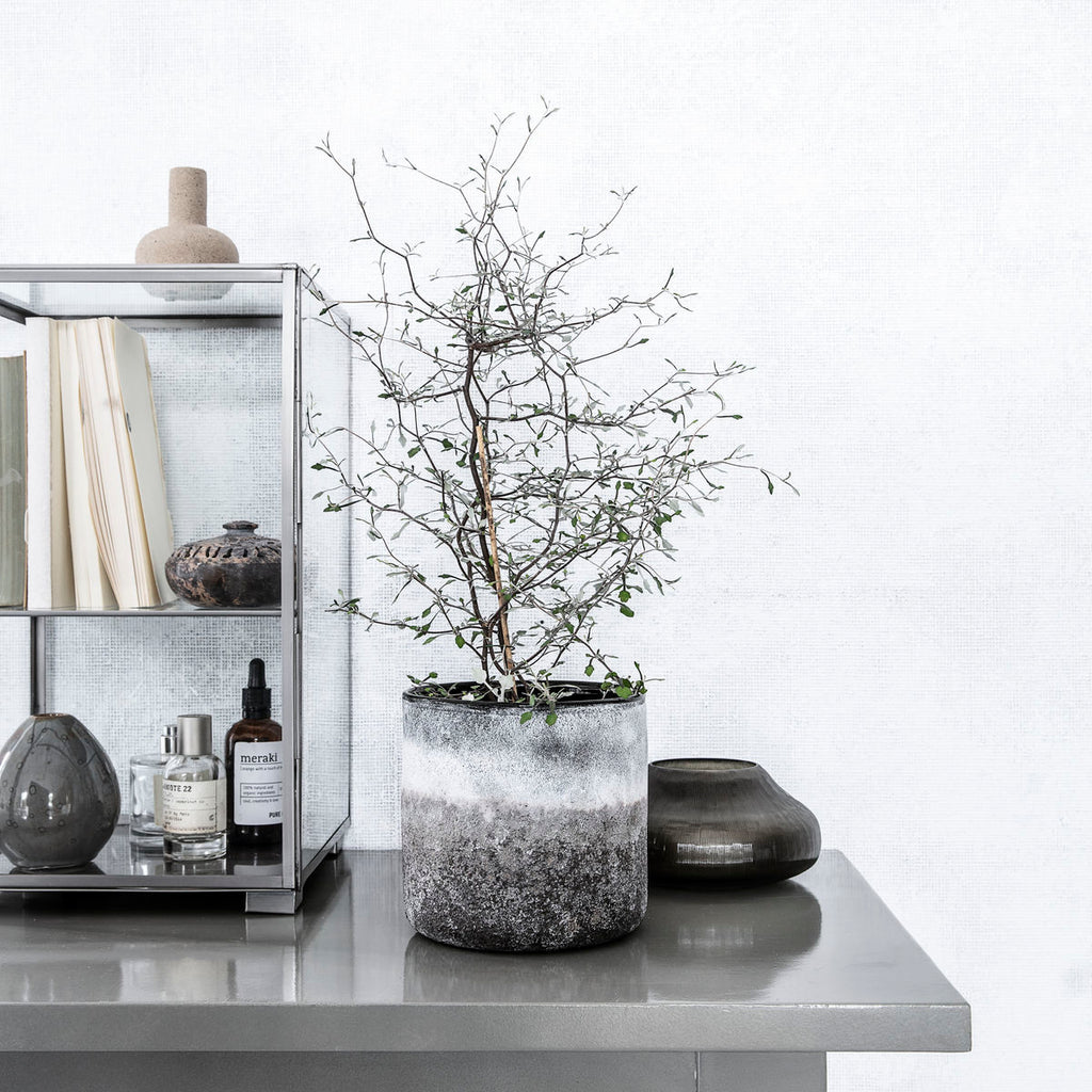 Candle Stand, Rock, Glass Vase