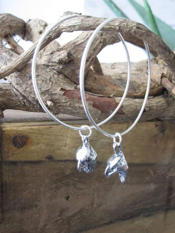 925 Silver Eagle Head Hoop Earrings