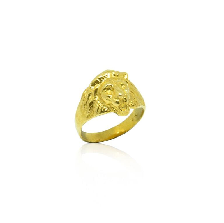 CollardManson 925 Silver Lion Ring - Gold