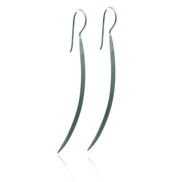 CollardManson 925 Silver Long Curved Earrings