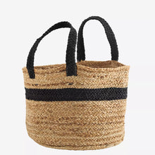 Jute basket bag w/handles small