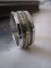 925 Solid Silver and Gold Plated Bands Ring