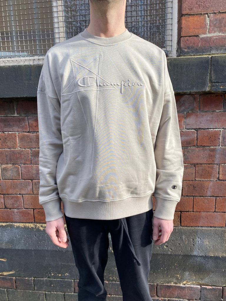 RICK OWENS X CHAMPION KNITTED PULLOVER SWEATSHIRT - PEARL