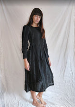 WDTS  - Tilly dress - Black Linen with a grey thread