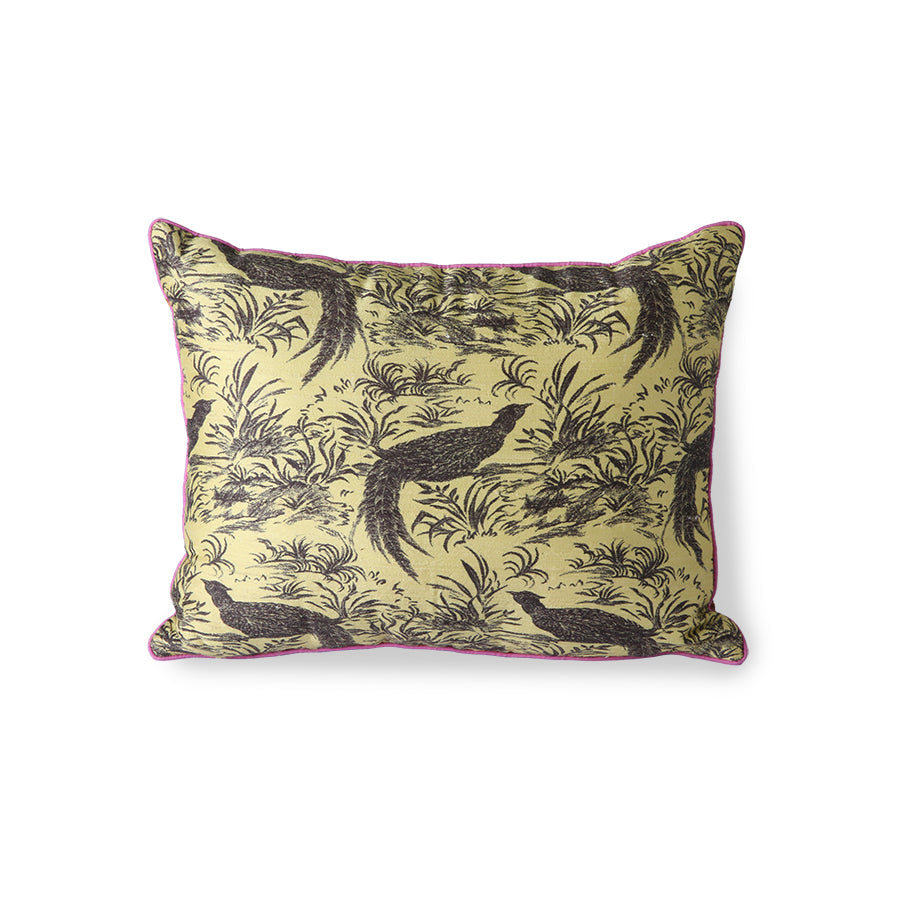 Doris printed silk jungle cushion