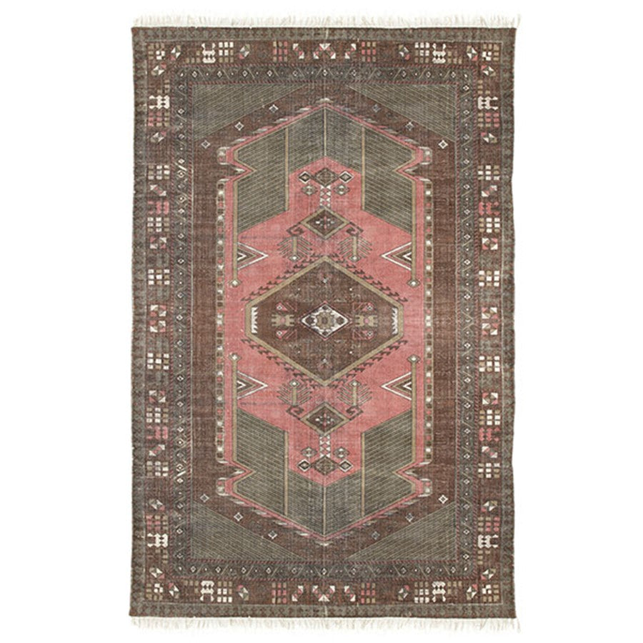 printed cotton stonewashed rug 120 x 180