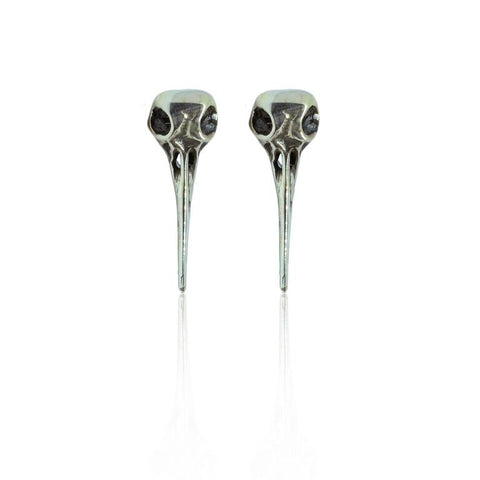 WDTS 925 Silver Bird skull studs