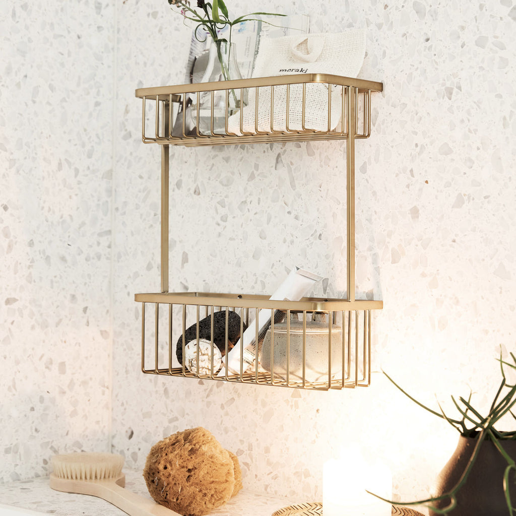 Double Bath Basket Shelf