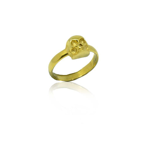 WDTS 925 Silver Skull Ring- gold